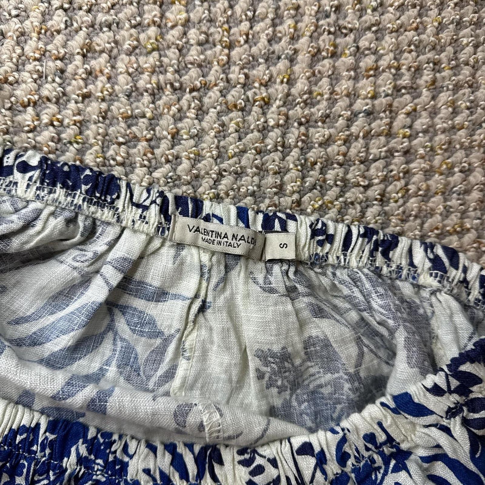 Other Floral off the shoulder linen midi floral navy sundress Size S / US 4 / IT 40 - 6 Thumbnail