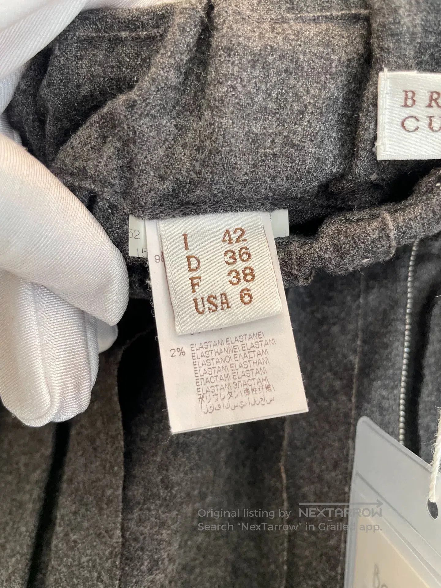 Brunello Cucinelli black gray embellished half skirt F38 code B. Size 28" / US 6 / IT 42 - 3 Thumbnail