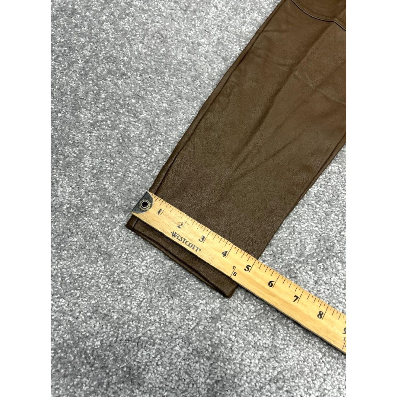 Good American Good American Faux Leather Legging Pants Womens 4 Brown High Rise Skinny Leg New Size 27" / US 4 / IT 40 - 6 Thumbnail