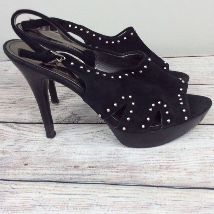 Marc Fisher Marc Fisher Suede Studded Platform Stiletto Heels Slingback ...