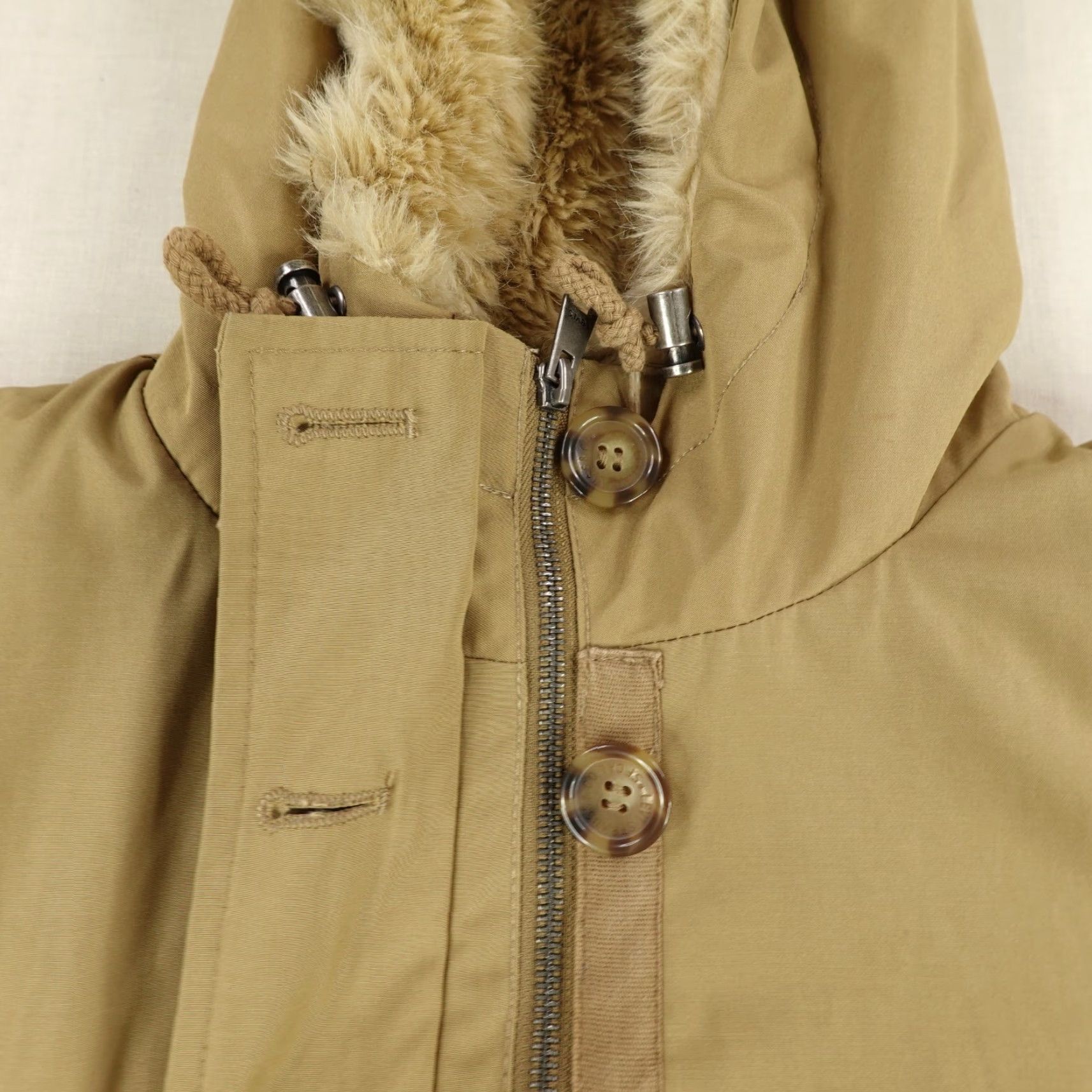 Levi's Levi's Jacket Women Parka Long Tan Faux Fur Trim Quilted Lined Red Tab Beige M Full Zip Hooded Pockets Size M / US 6-8 / IT 42-44 - 4 Thumbnail