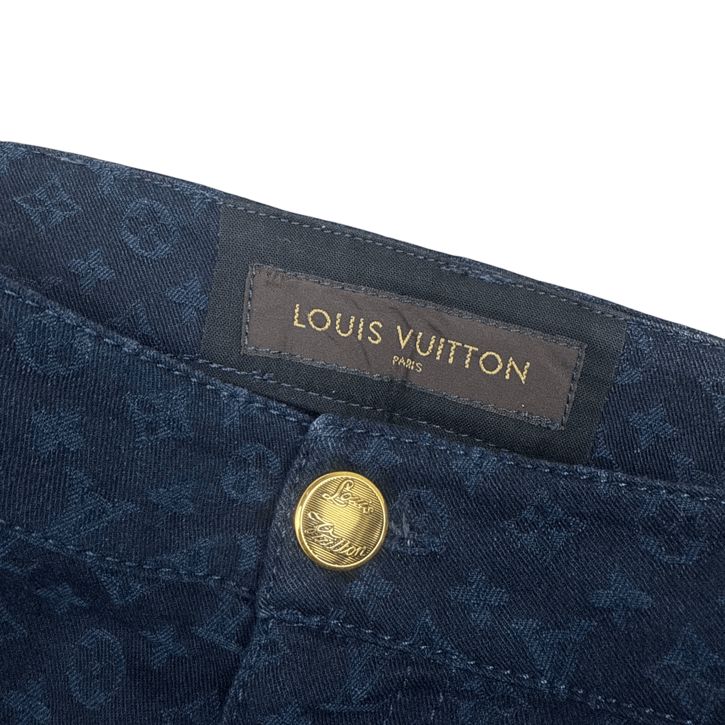 Louis Vuitton Louis Vuitton Monogram Lambskin Trim Capri Denim Pants Navy Size US 36 / EU 52 - 5 Thumbnail