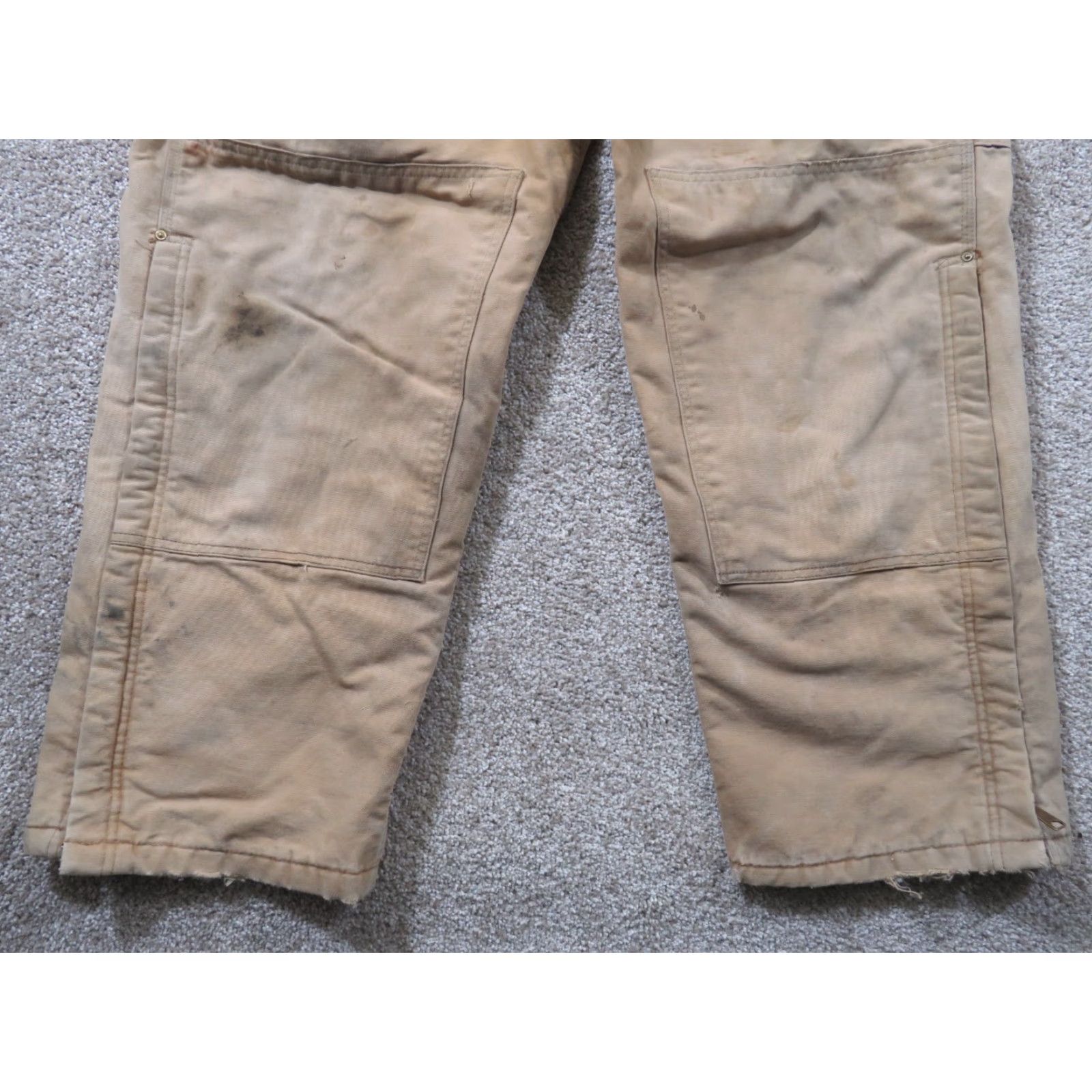 Carhartt VINTAGE Carhartt Bib Overalls Canvas Duck Insulated 44X29.5 Brown USA Mens Workwear 5-Pocket Zipper Button Front Pants Size US 44 / EU 60 - 2 Thumbnail