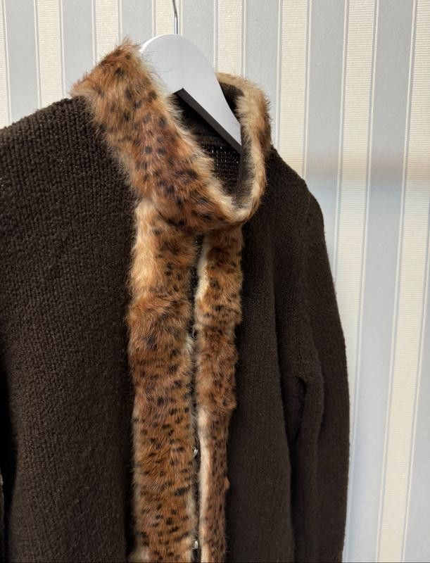 Other Brown jumper with leopard fur trim US sz 8 brand Olsen Size M / US 6-8 / IT 42-44 - 5 Thumbnail