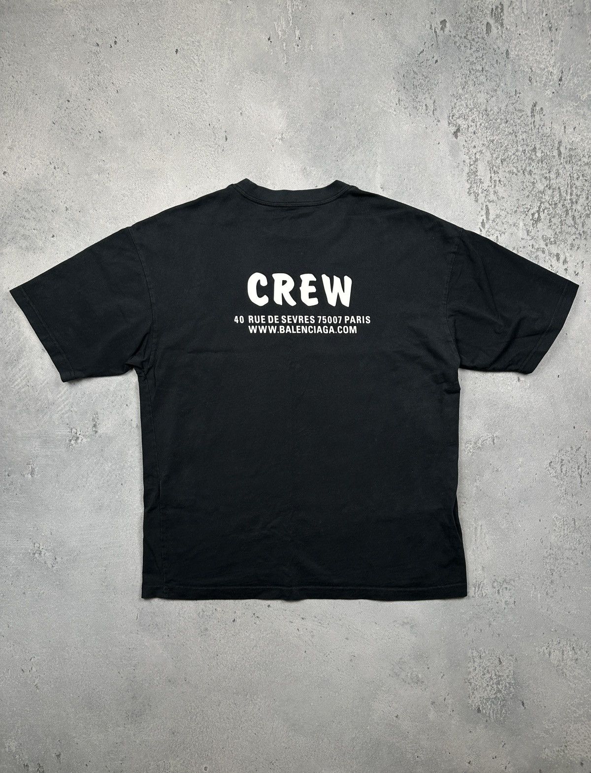 Balenciaga Balenciaga The Crew Black T-shirt Paris Logo Print Oversized Size US S / EU 44-46 / 1 - 2 Thumbnail