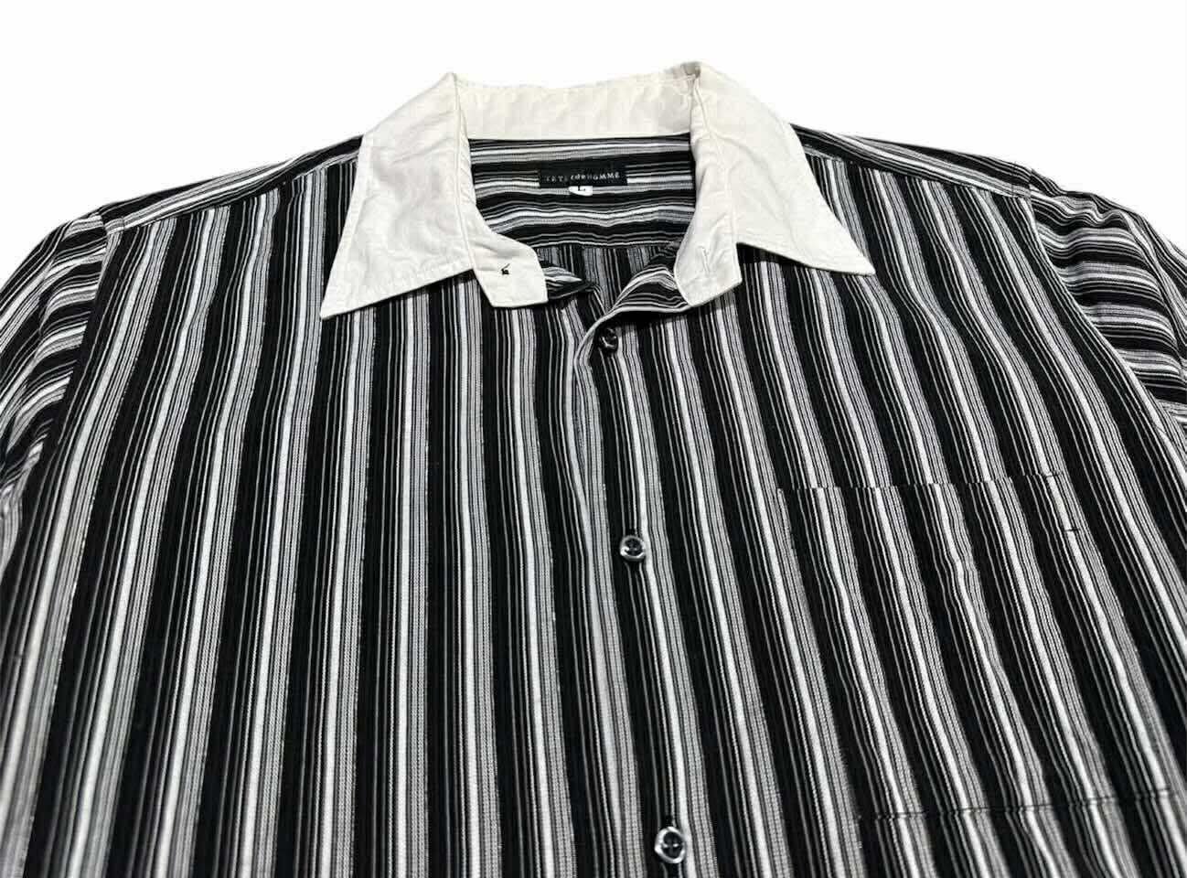 Issey Miyake 🔥Vintage Tete Homme Issey Miyake Striped Shirt Long Sleeve Size US L / EU 52-54 / 3 - 3 Thumbnail