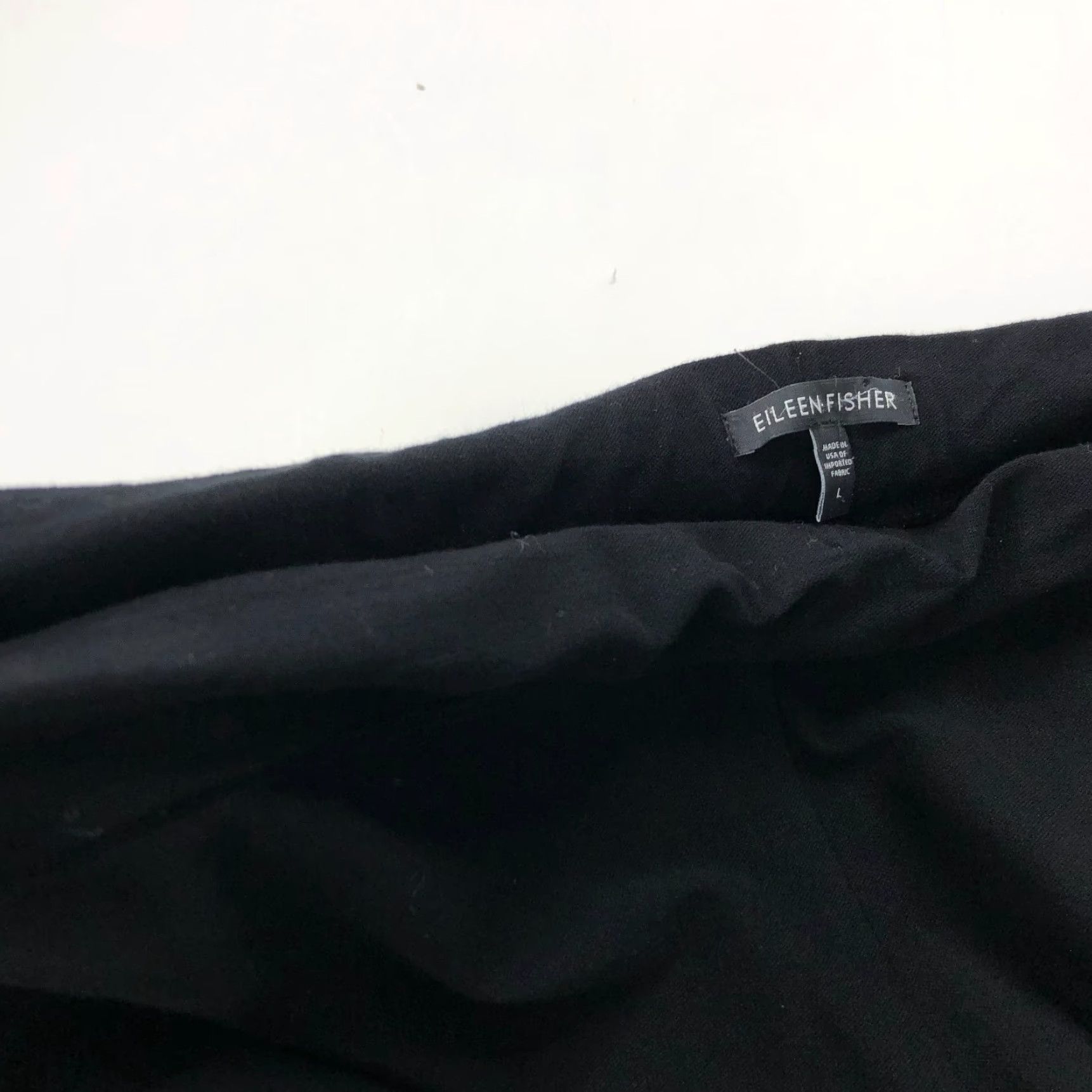 Eileen Fisher Eileen Fisher Pants Black Mid Rise Viscose Pull On Large 37W 29L Regular Inseam 29" Flat Front Pockets Women's Large Black Pants Size 36" / US 14 / IT 50 - 2 Thumbnail