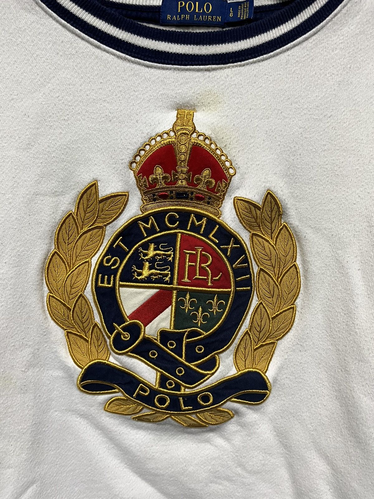 Polo Ralph Lauren × RRL Ralph Lauren × Vintage Crazy Polo Ralph Lauren Crest Logo Embroidered Crewneck Size US S / EU 44-46 / 1 - 3 Thumbnail