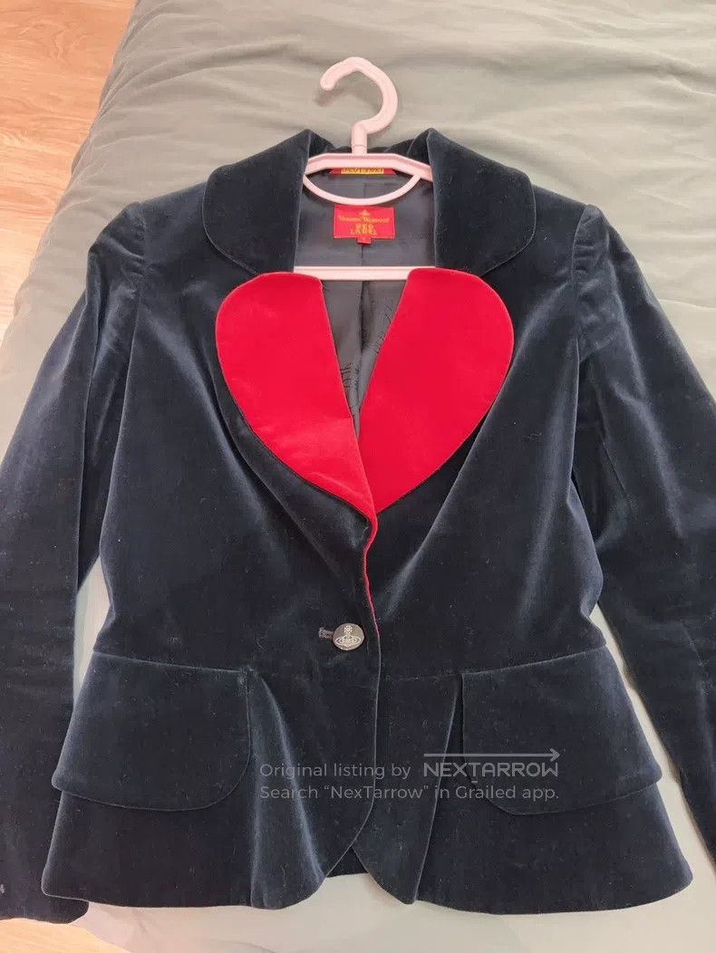 Vivienne Westwood Vivienne Westwood Velvet Saturn Heart Pattern Suit Jacket Size L / US 10 / IT 46 - 2 Thumbnail