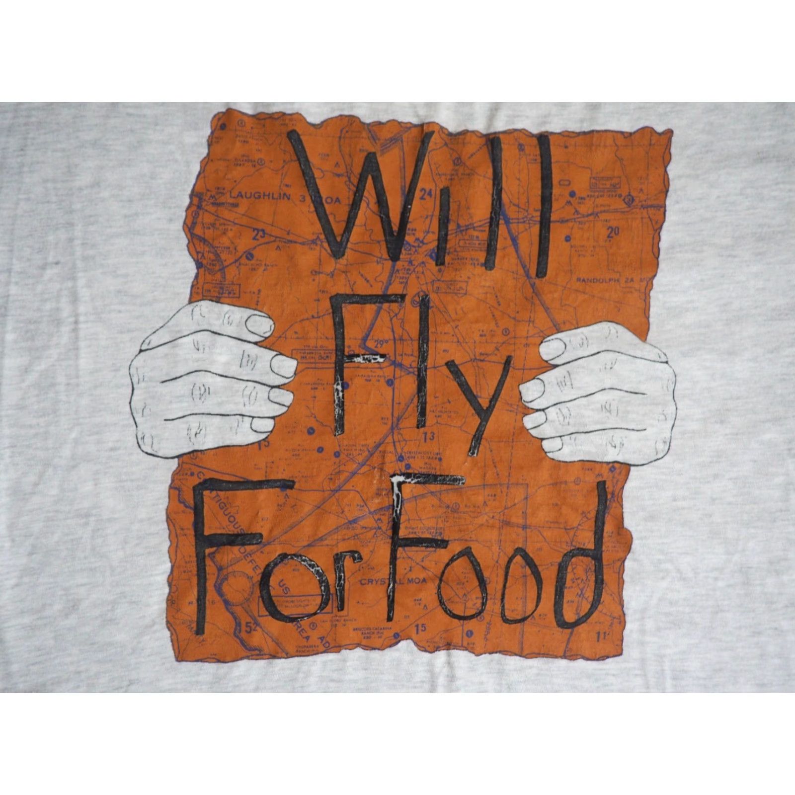Hanes VINTAGE Hanes Pilot Humor Joke Fly Food Aviation USA Gray Tee T-Shirt Mens L Size US L / EU 52-54 / 3 - 3 Thumbnail