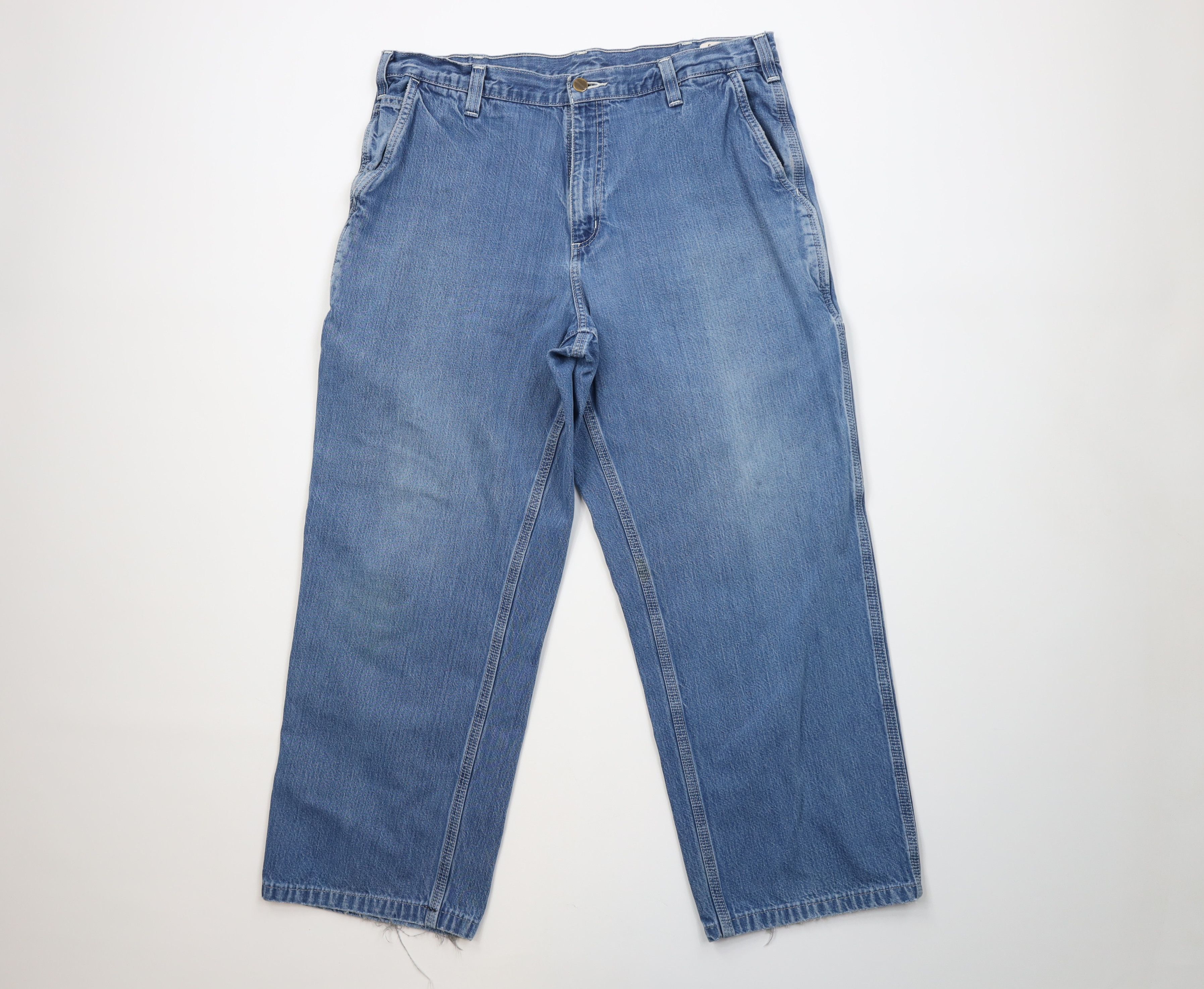 Carhartt Vintage Carhartt Wide Leg Dungaree Denim Jeans Blue Cotton Size US 36 / EU 52 - 1 Thumbnail