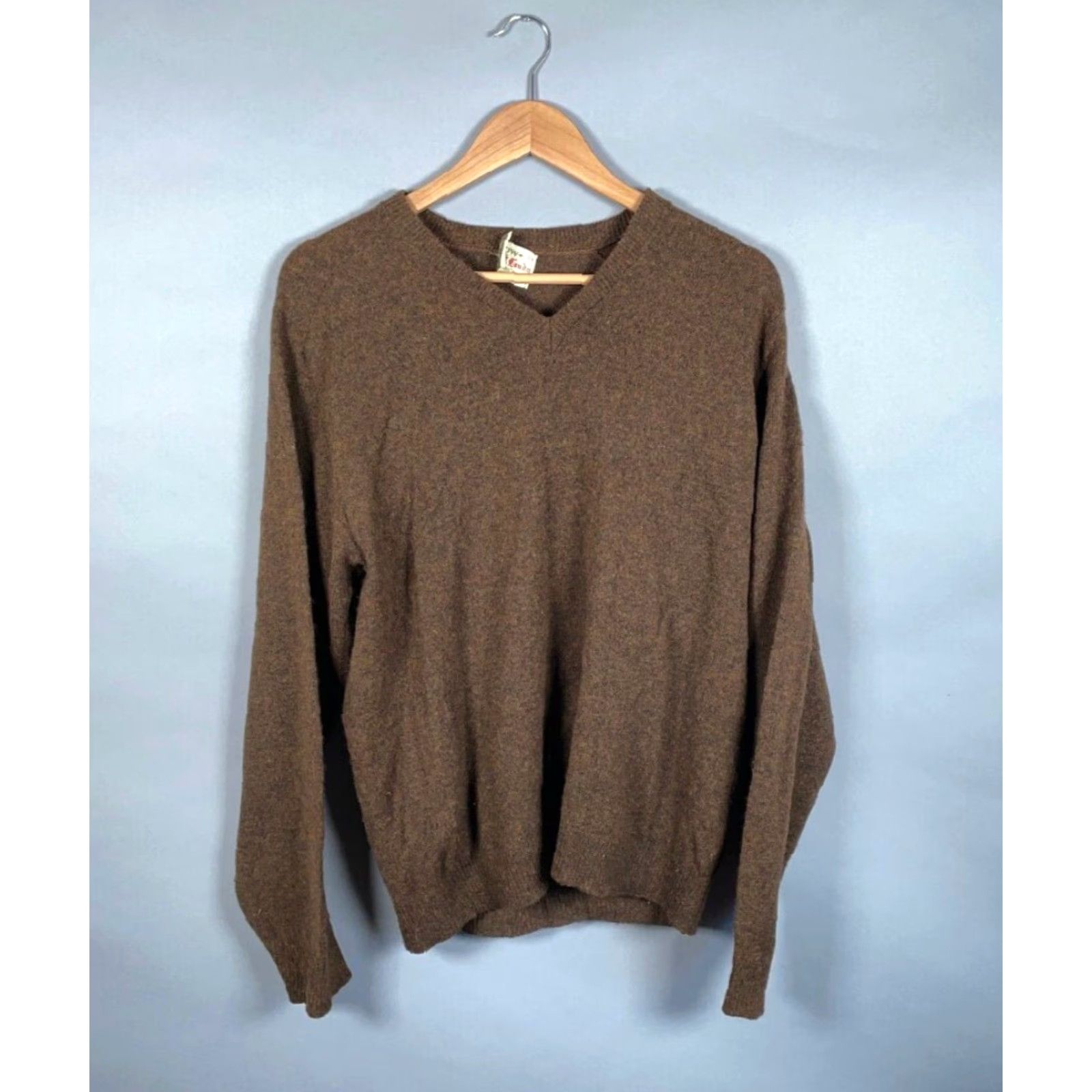 Arrow VTG Arrow V-Neck Wool Blend Sweater Adult Medium Brown Mens 70s Size US L / EU 52-54 / 3 - 2 Thumbnail