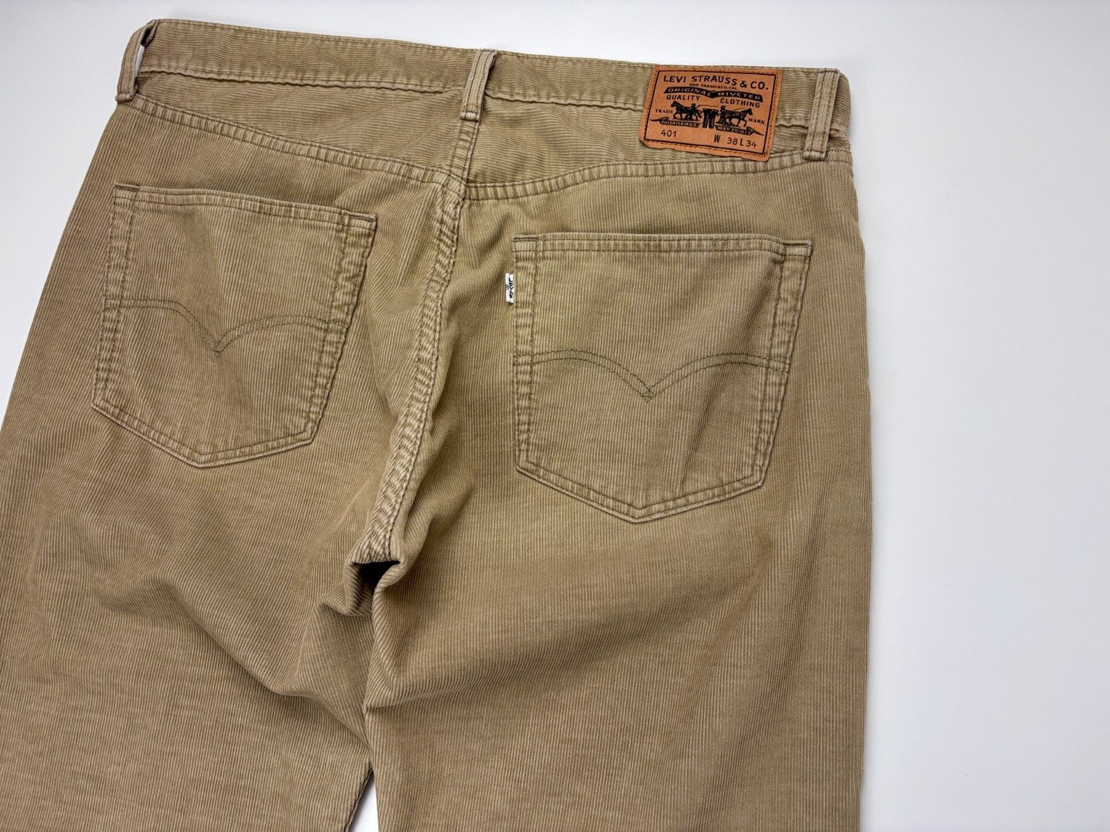 Levi's Mens Levis 401 Button Fly Corduroy Pants White Tab 38x34 Size US 38 / EU 54 - 6 Thumbnail