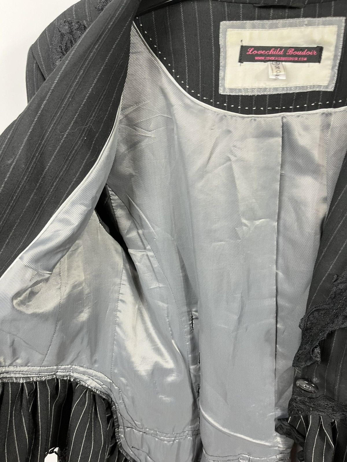 Other Lovechild Boudoir Blazer Jacket Lace Pinstripe Gothic Corset Size S / US 4 / IT 40 - 6 Thumbnail