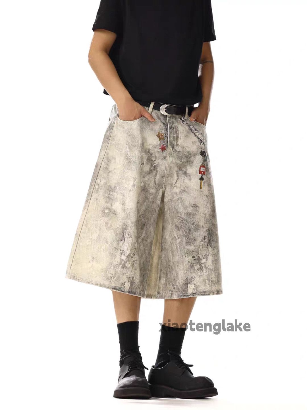 Vintage Unisex utility loose baggy stain paint grunge shorts Size US 28 / EU 44 - 4 Thumbnail