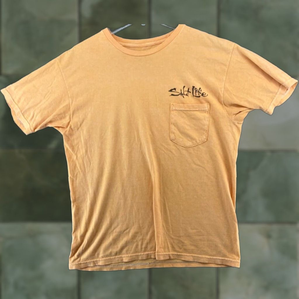 Vintage Salt Life Mens TShirt M Orange Marlin Fishing Pocket Shirt Beach Fish Graphi c Print Size US M / EU 48-50 / 2 - 1 Thumbnail