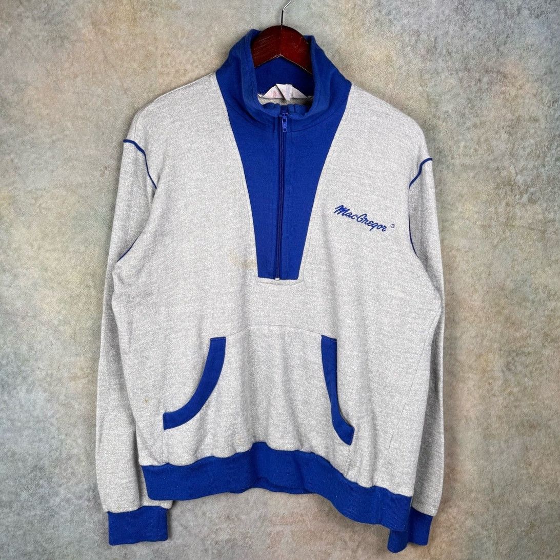 Vintage VTG 80s MacGregor Q Zip Sweatshirt Sz L Gray Blue Size US L / EU 52-54 / 3 - 1 Thumbnail