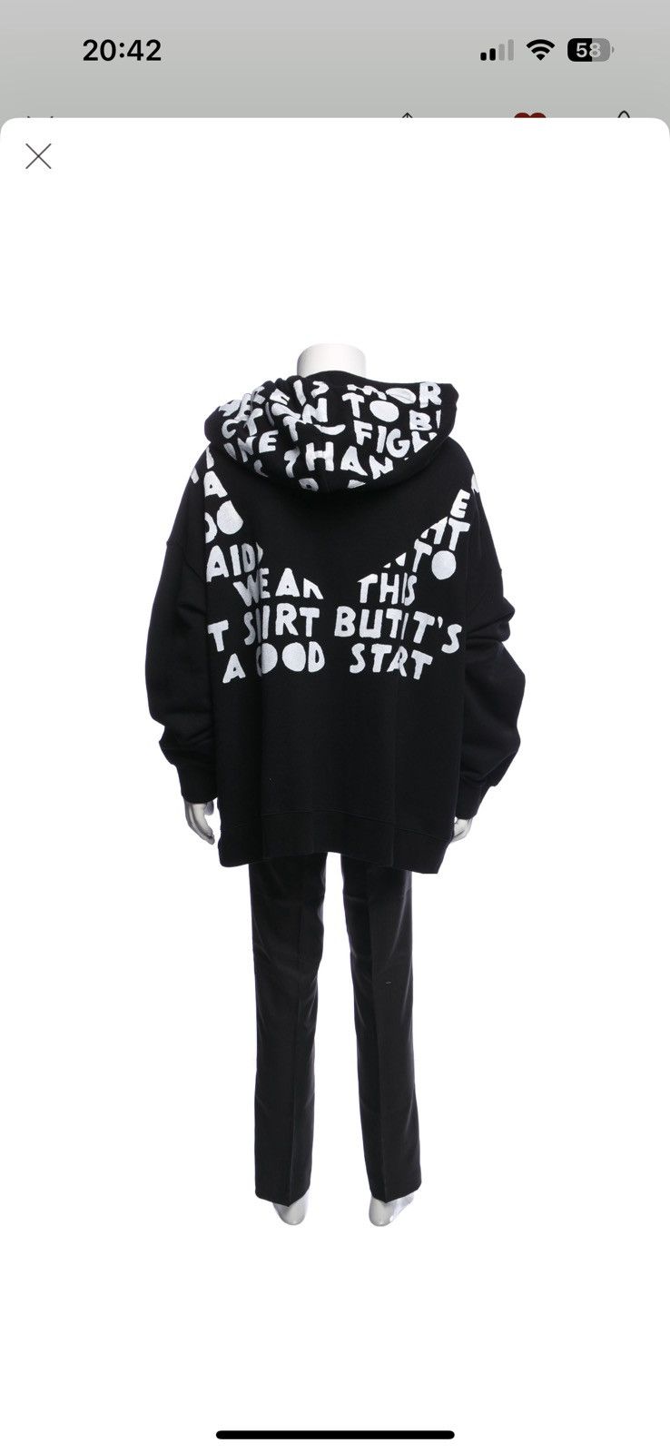 image of Maison Margiela Aids Black Oversized Hoodie, Men's (Size XL)