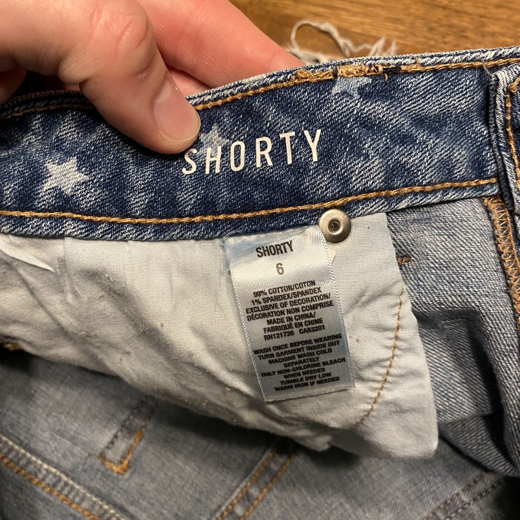 Vintage AÉROPOSTALE HIGH WAISTED SHORTY Jeans Shorts Womens 6 Denim Stars USA Patch Short Size 28" / US 6 / IT 42 - 4 Thumbnail