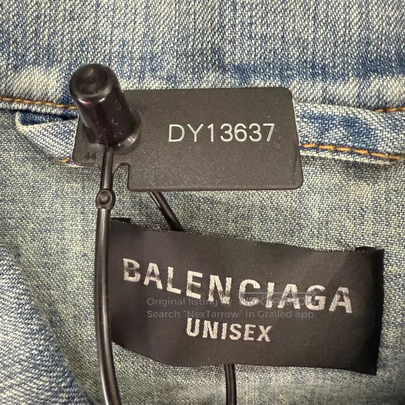 Balenciaga Balenciaga Light Wash Denim Palm Tree Distressed Jacket Size US XS / EU 42 / 0 - 7 Thumbnail