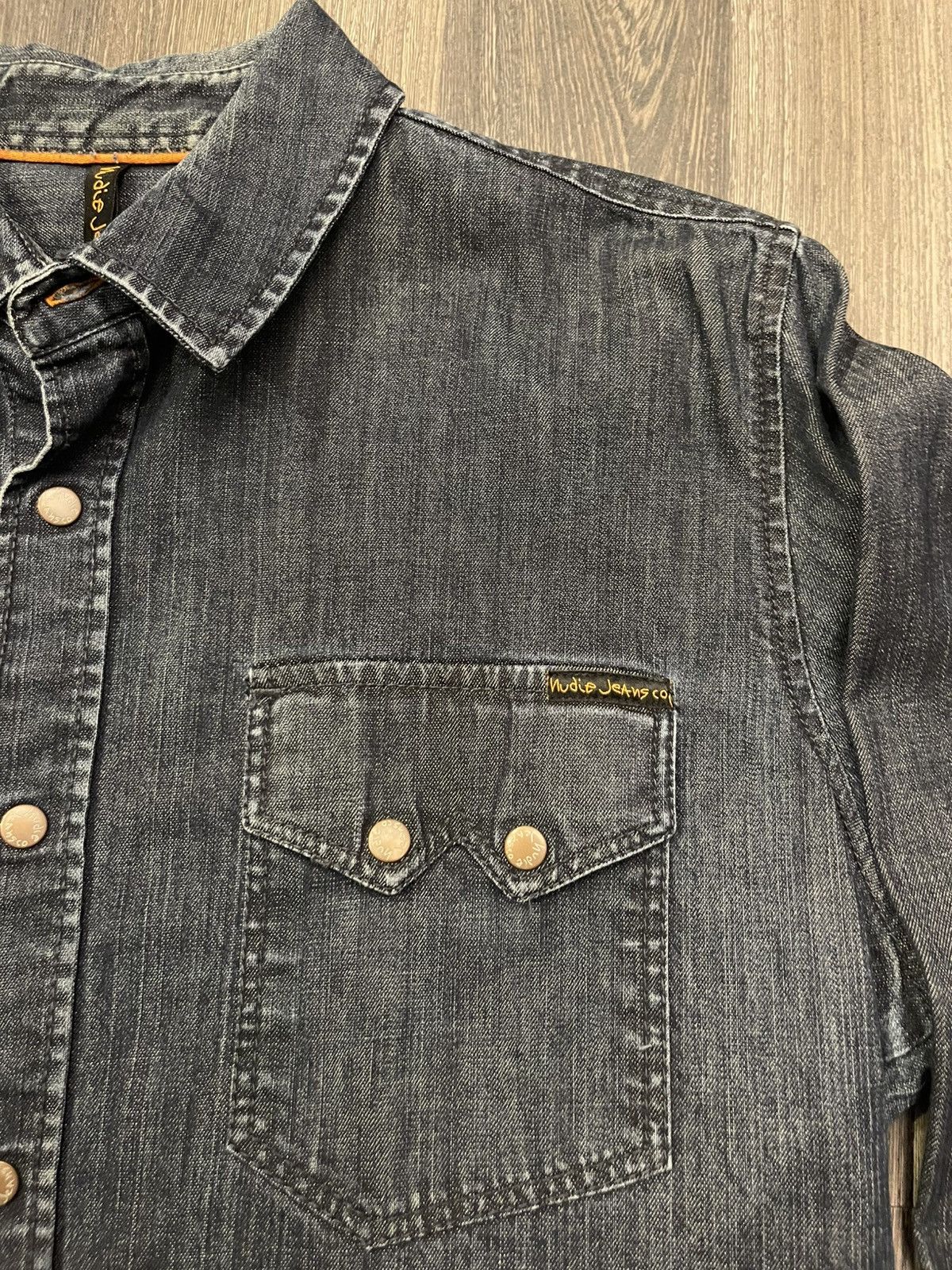 Nudie Jeans Nudie Jeans Black Denim Western Shirt – Size L Size US L / EU 52-54 / 3 - 3 Thumbnail