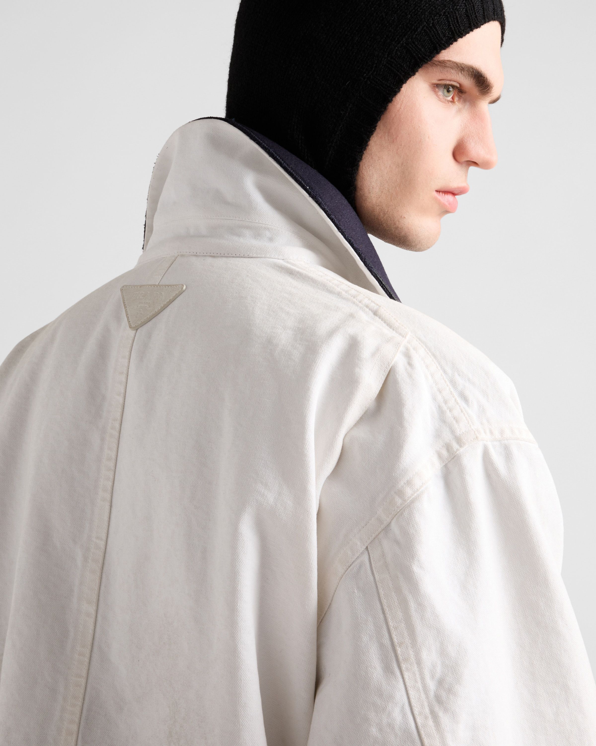 Prada o1bcso1str1025 Canvas Old Cotton Jacket in White Size US L / EU 52-54 / 3 - 4 Thumbnail