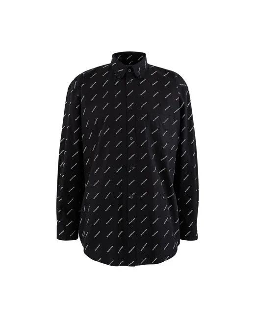 Balenciaga Balenciaga Black Logo Striped Shirt Demna Gvasalia Size US XL / EU 56 / 4 - 1 Thumbnail