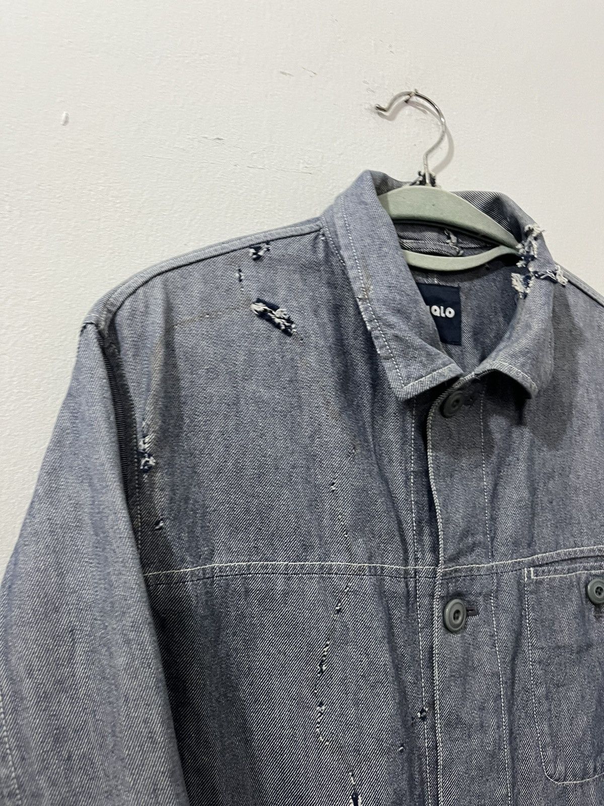 Japanese Brand 💥2000s Y2K Uniqlo Ripped Distressed Trashed Chore Jackets Size US L / EU 52-54 / 3 - 7 Thumbnail