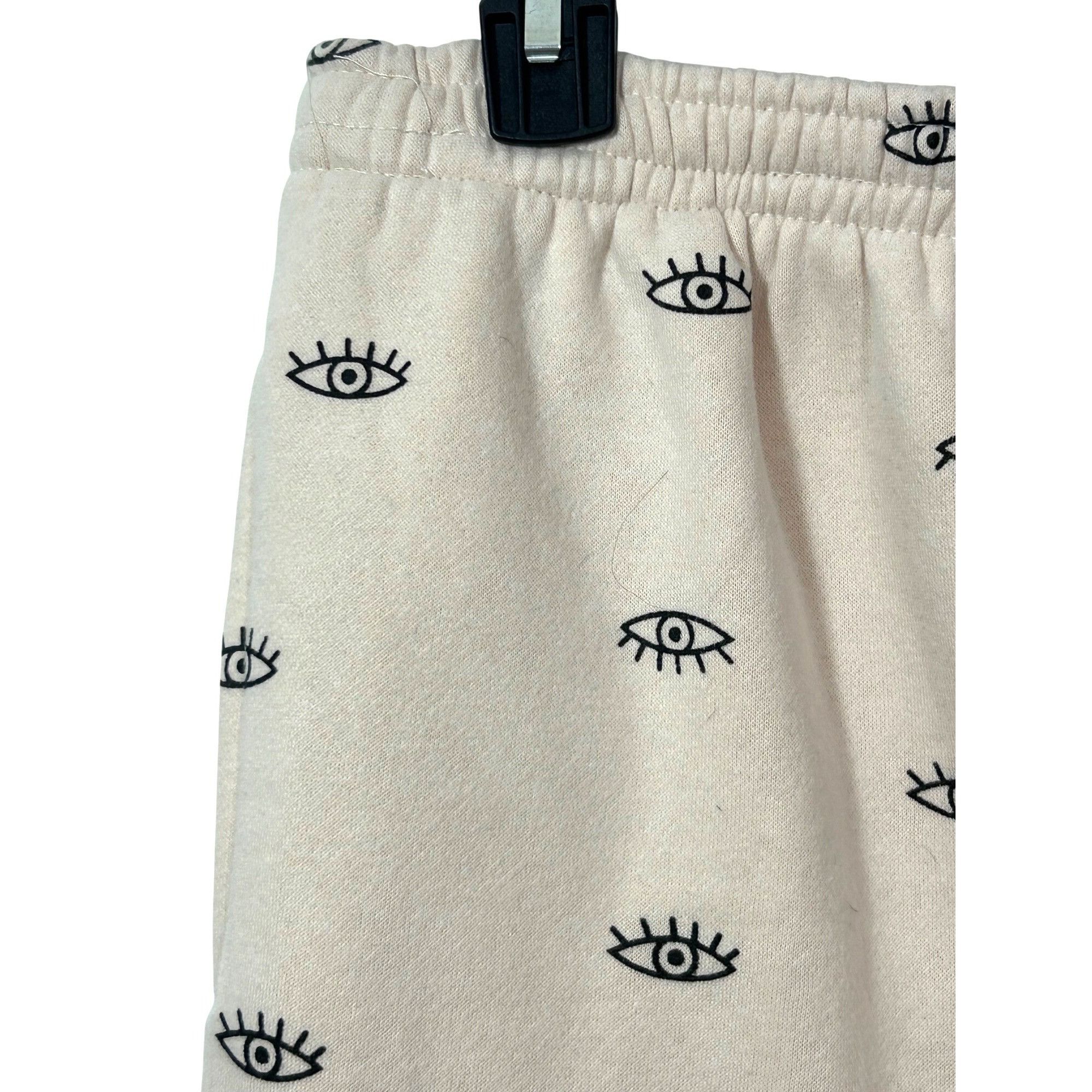 Other Adika Women’s Cream Sweatpants L Graphic Eye Pattern Joggers Size 33" - 6 Thumbnail