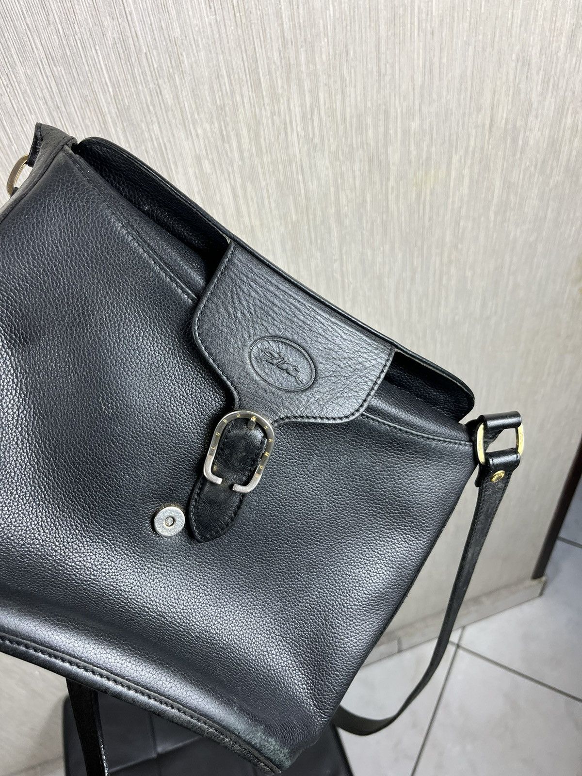 Leather × Longchamp × Vintage Vintage Longchamp crossbody genuine leather bucket bag logo Size ONE SIZE - 18 Thumbnail