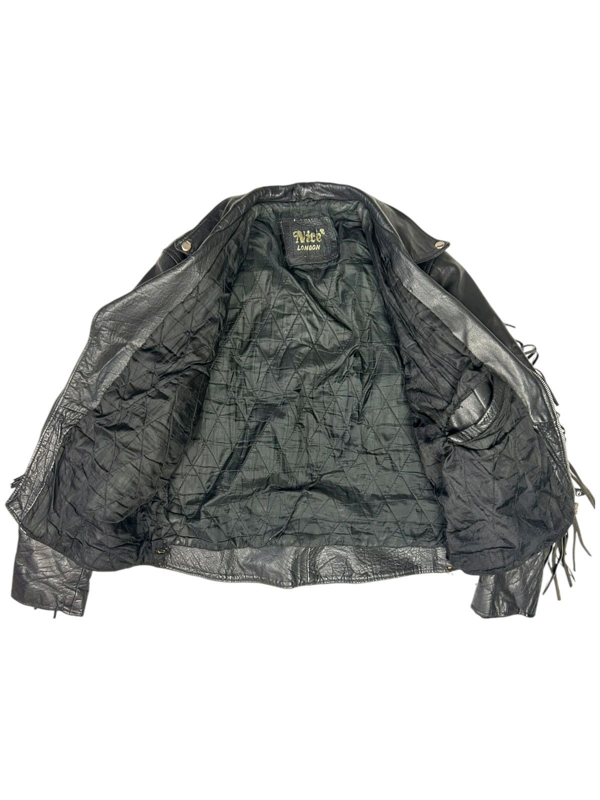 Levi's × Vintage Vintage Black Biker leather jacket with fringe Size US L / EU 52-54 / 3 - 3 Thumbnail
