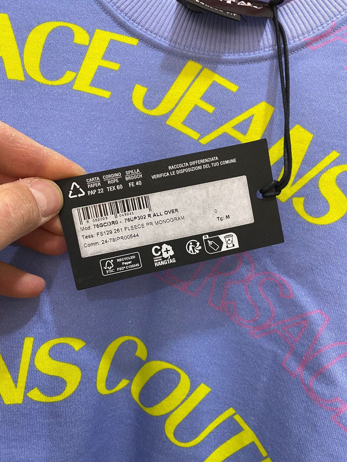 Versace Jeans Couture Versace Jeans Culture Fleece Monogram sweatshirt, M, new . Size US M / EU 48-50 / 2 - 3 Thumbnail