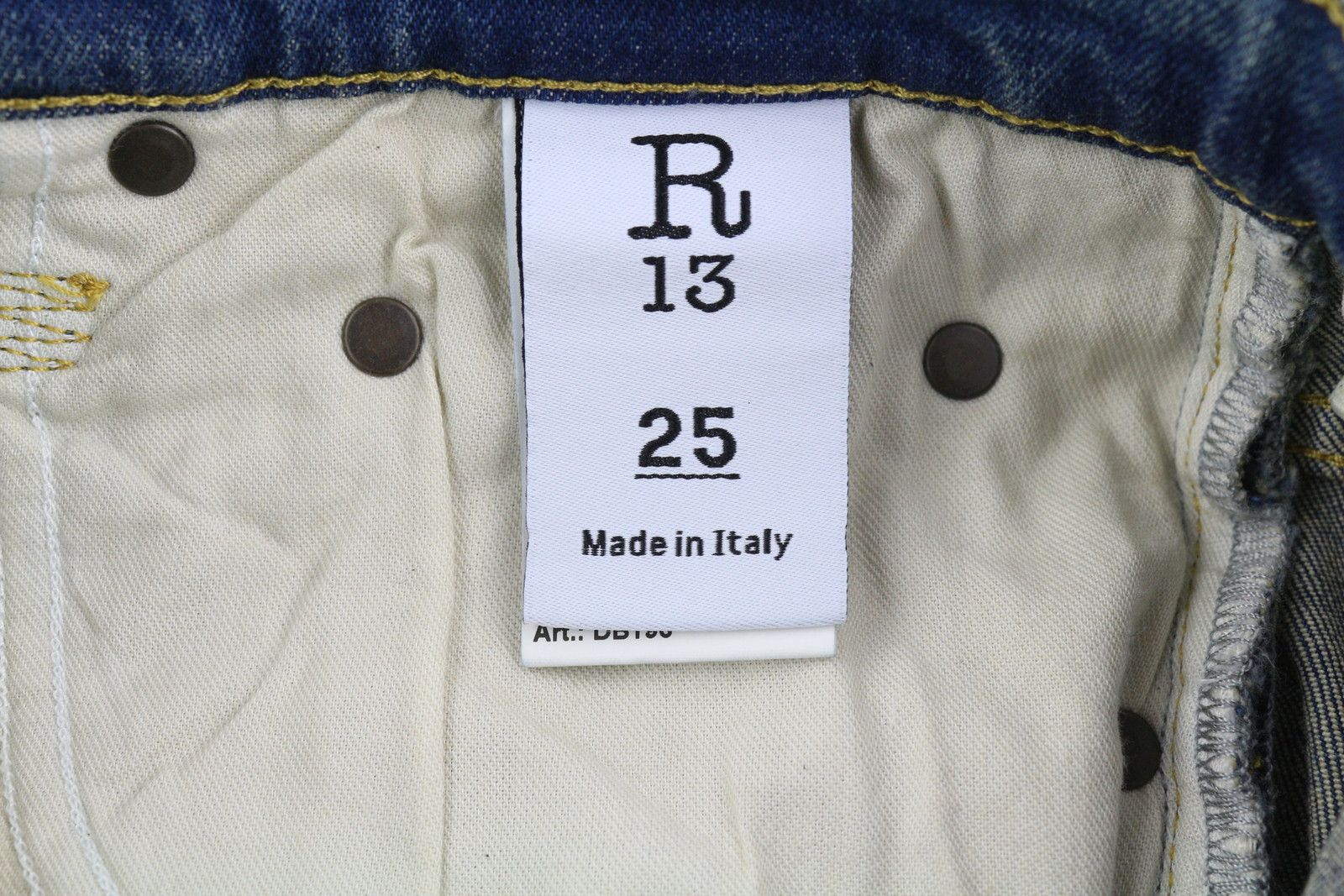R13 JANE 25 Washed Blue Flared Zip Fly Kelly Stretch 84475 Size 25" / US 0 / IT 36 - 9 Thumbnail
