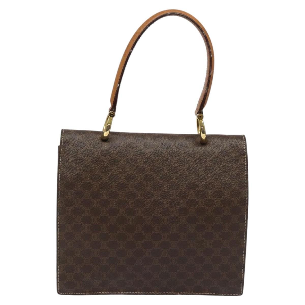Celine CELINE Macadam Canvas Hand Bag Pvc Leather Brown Gold Size ONE SIZE - 3 Thumbnail