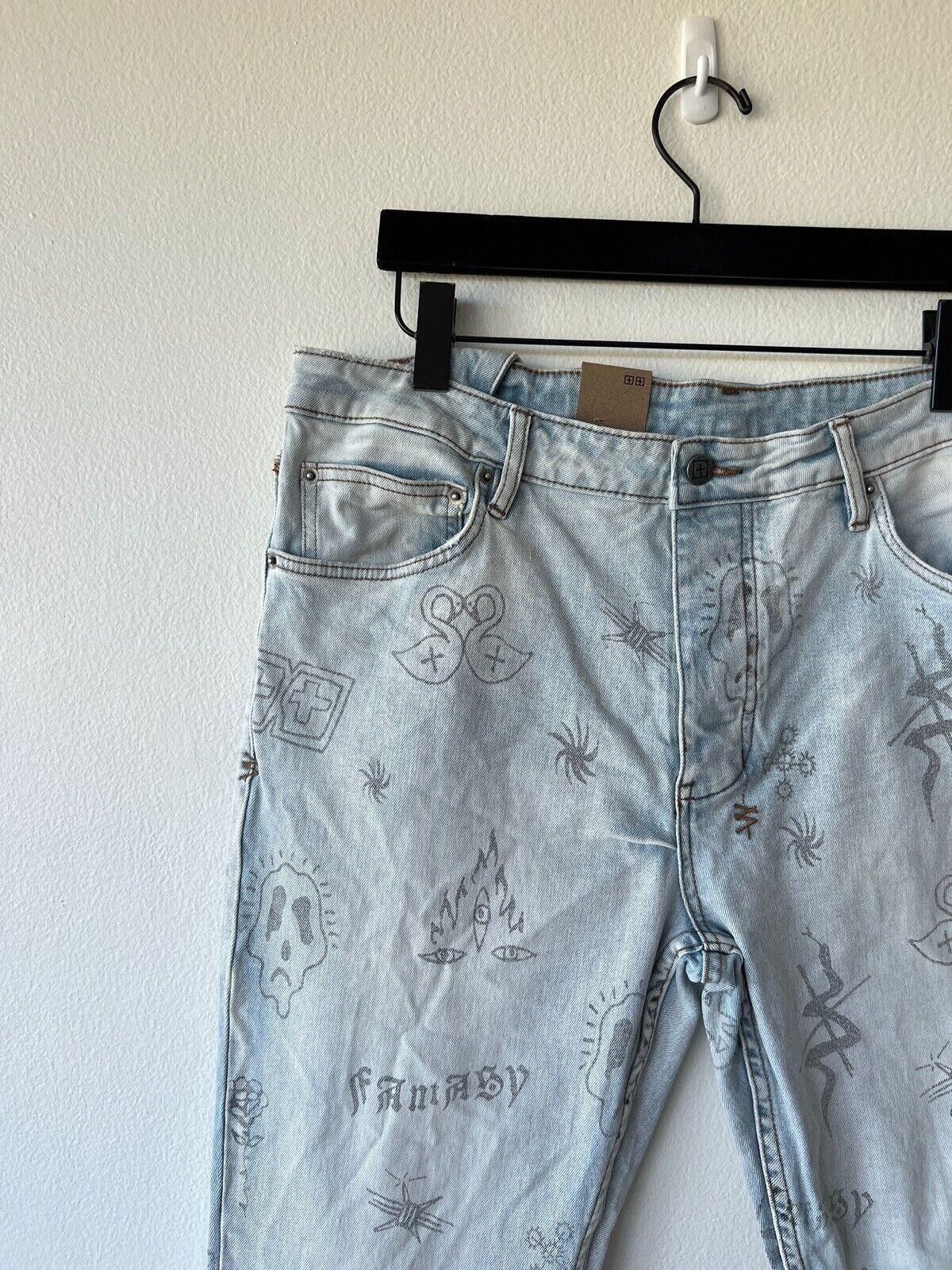 Ksubi new Ksubi mens denim jean chitch 38 blue stik n poke print Size US 38 / EU 54 - 4 Thumbnail