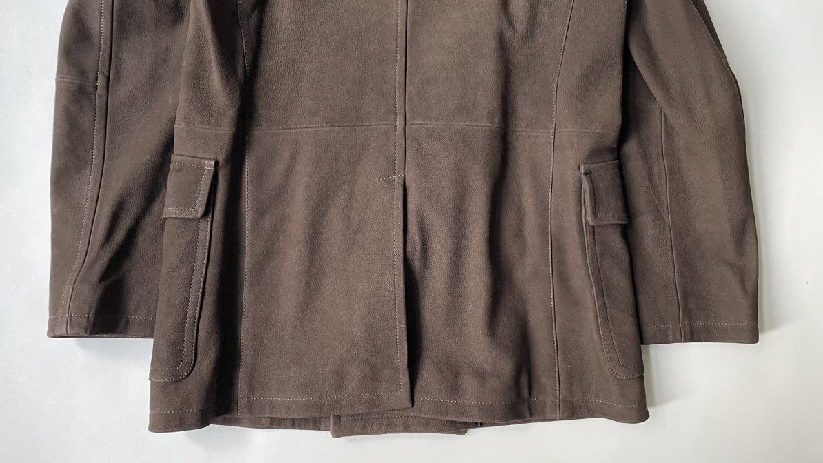 Prada Early 2000s Leather Mac / Pea Coat Size US M / EU 48-50 / 2 - 16 Thumbnail