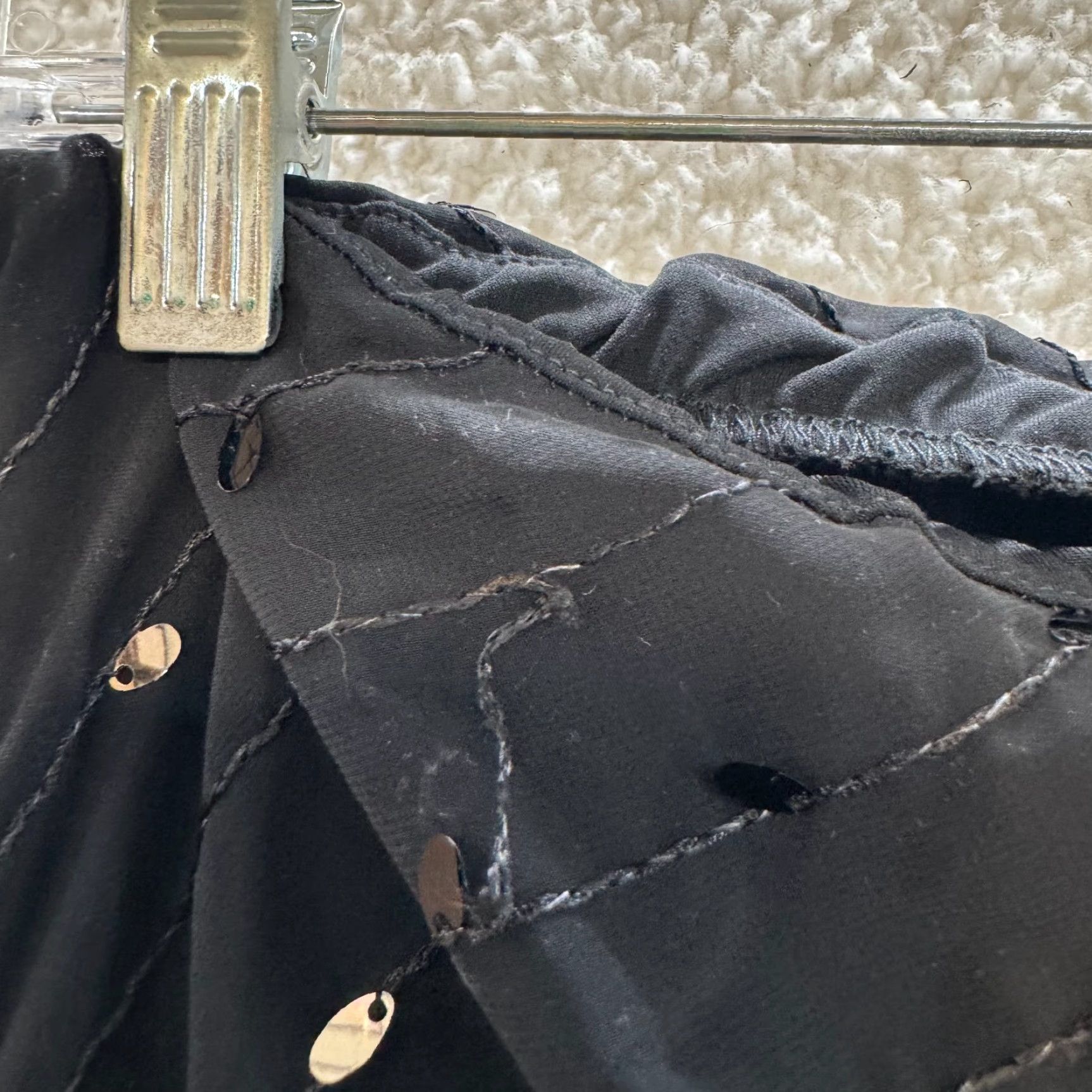 Vintage VINTAGE Y2K Strapless Jumpsuit 2 Piece Set Black Sequin Wide Leg Jumpsuit Medium Large Size 36" / US 14 / IT 50 - 5 Thumbnail