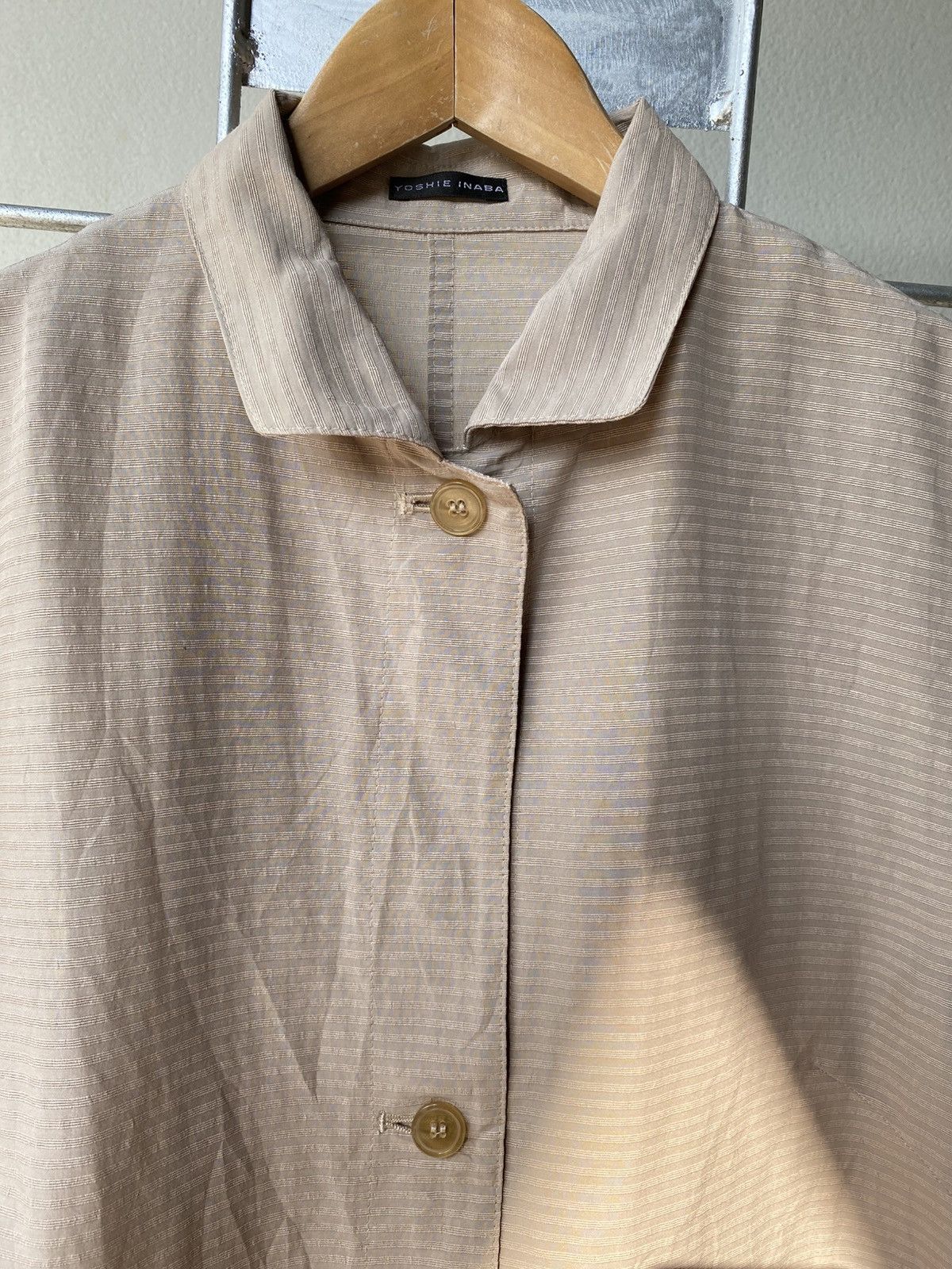 yoshie inaba YOSHIE INABA Brown Striped Button-Up Shirt Size L / US 10 / IT 46 - 10 Thumbnail
