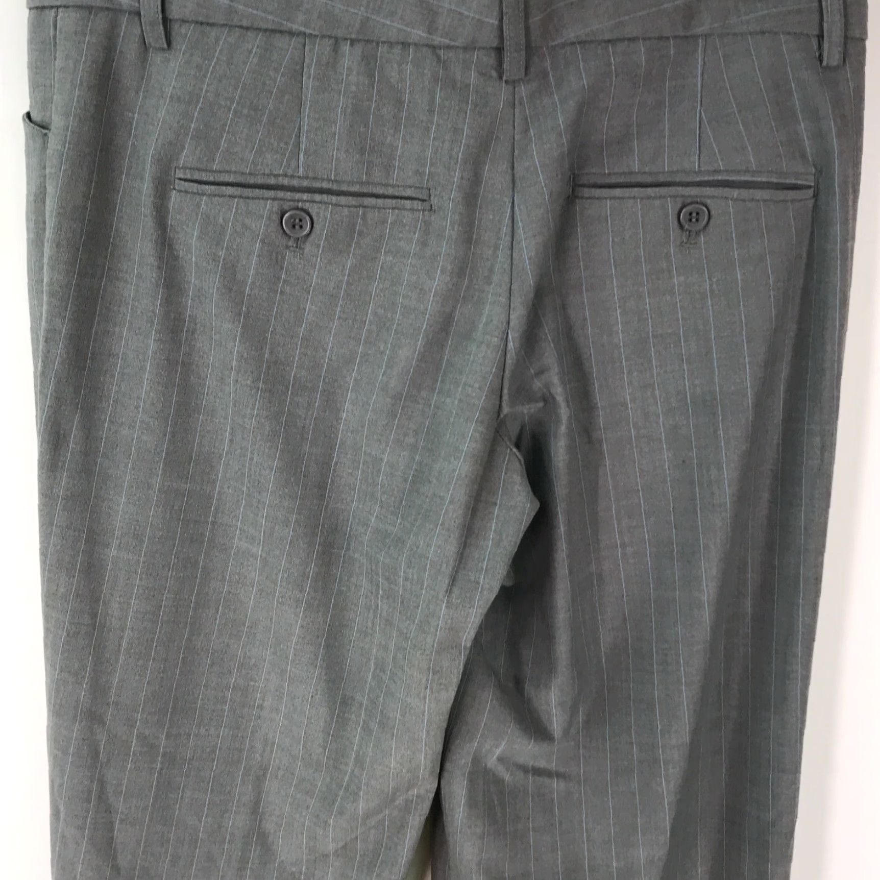 Express Express Design Studio Editor Womens Flat Front Striped Gray Dress Pants Size 6 Size 28" / US 6 / IT 42 - 4 Thumbnail