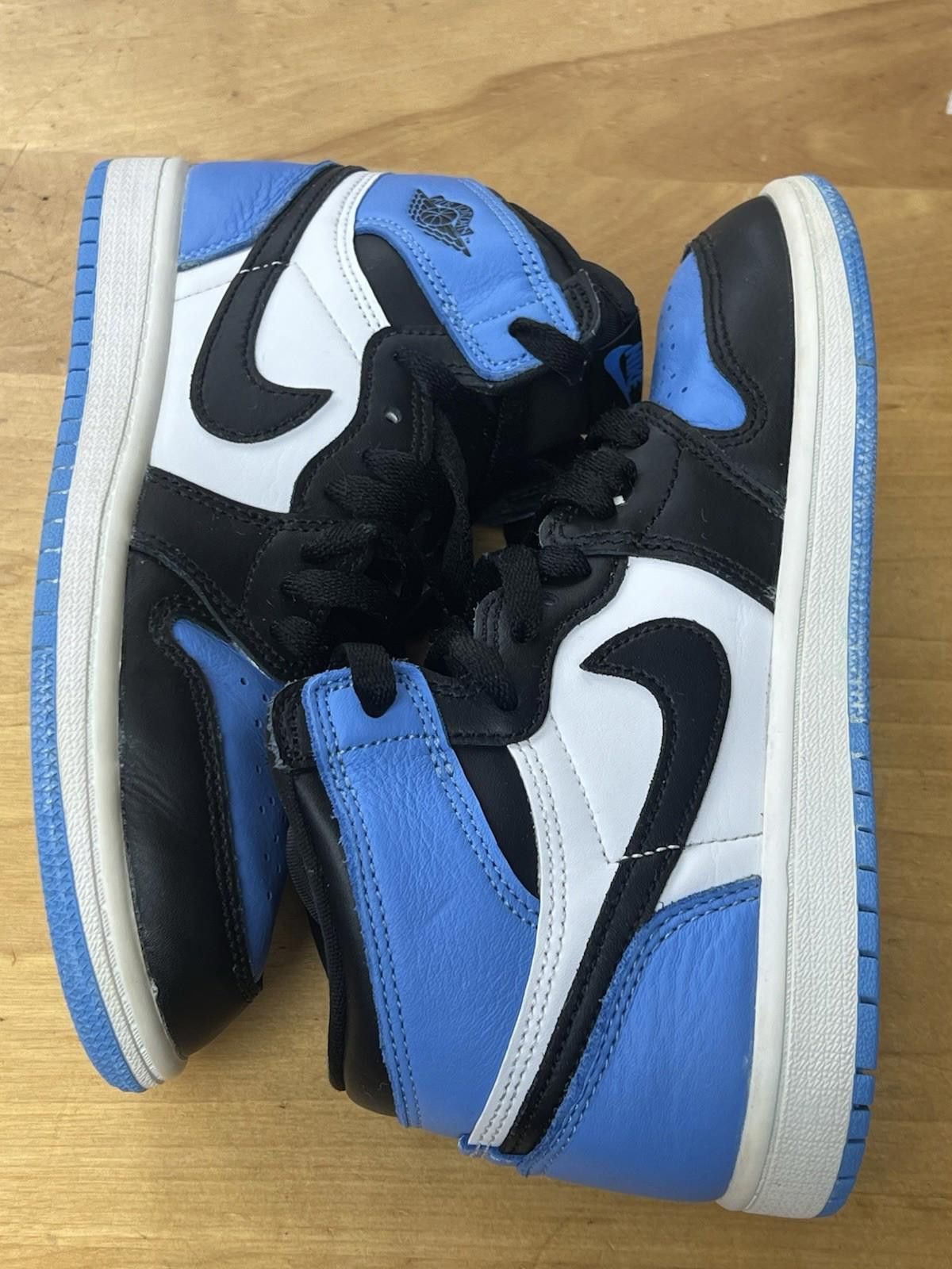 Jordan Brand Jordan Air Jordan 1 Mid Shoes Boys 3Y Blue Black Basketball Size US 5 / EU 37 - 9 Thumbnail