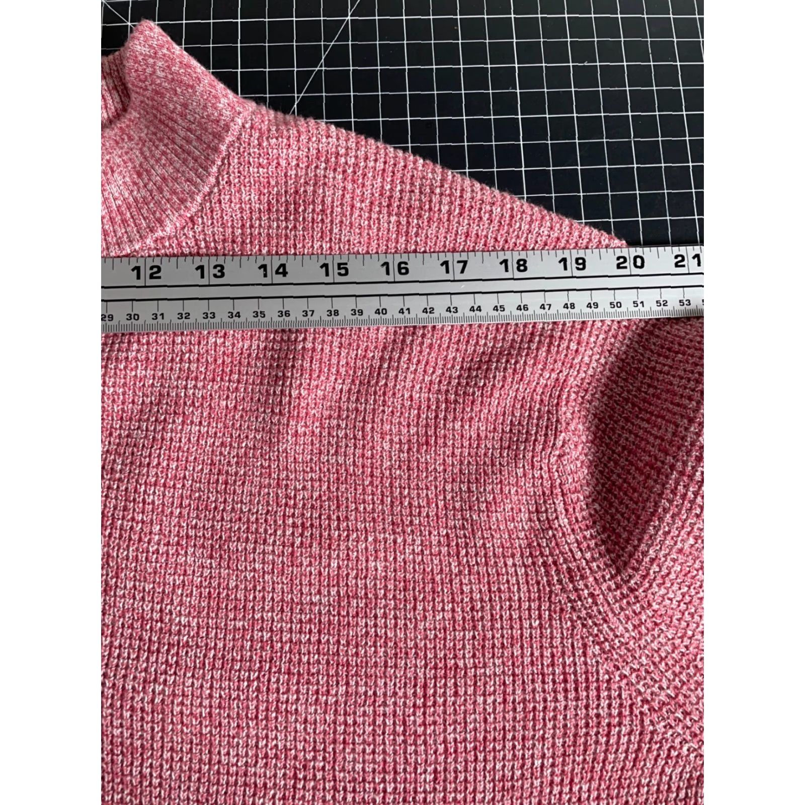Peter Millar Peter Millar Sweater Men's Large Marled Red 1/4 Zip Pima Cotton Merino Wool Size US L / EU 52-54 / 3 - 7 Thumbnail