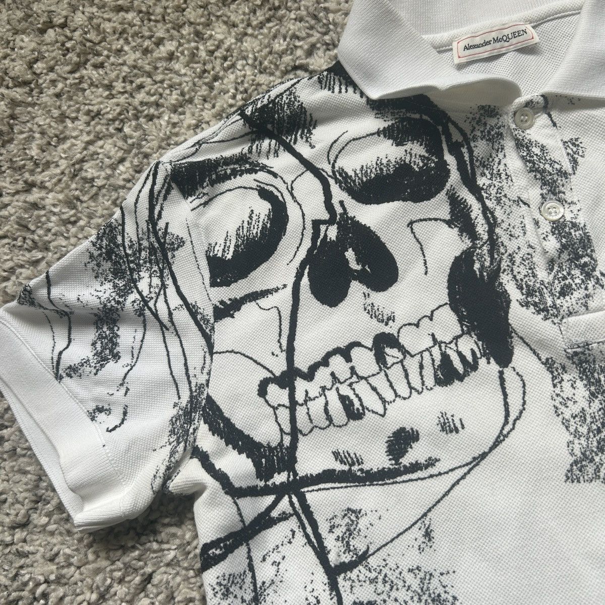 Alexander McQueen Alexander McQueen : Skull-Print Polo Shirt Size US S / EU 44-46 / 1 - 4 Thumbnail