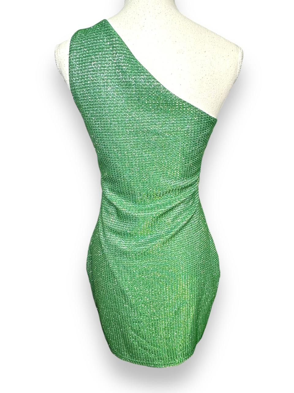 Designer Superdown Green Metallic Bodycon Mini Dress M Size M / US 6-8 / IT 42-44 - 4 Thumbnail