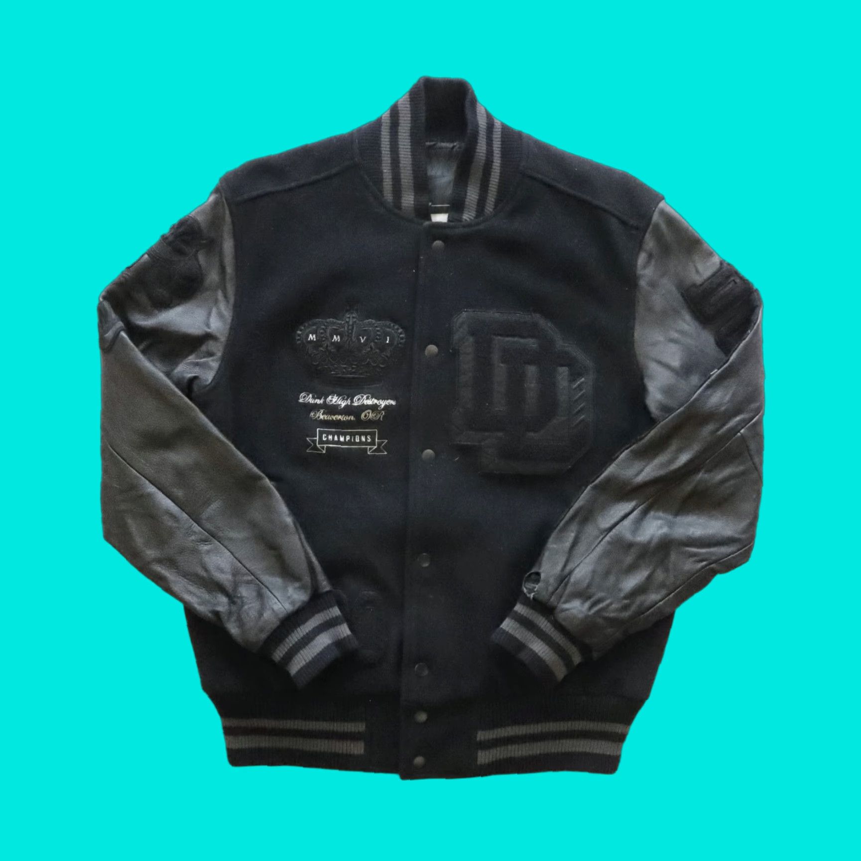 VINTAGE Nike Dunk Destroyer Varsity Jacket Men M Black