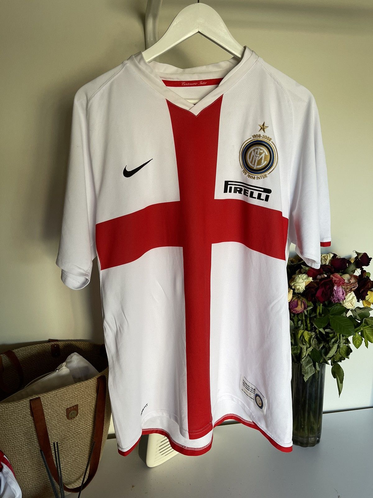 Nike × Vintage 2008 Nike Inter 100 year anni vintage cross soccer jersey Size US XL / EU 56 / 4 - 11 Thumbnail