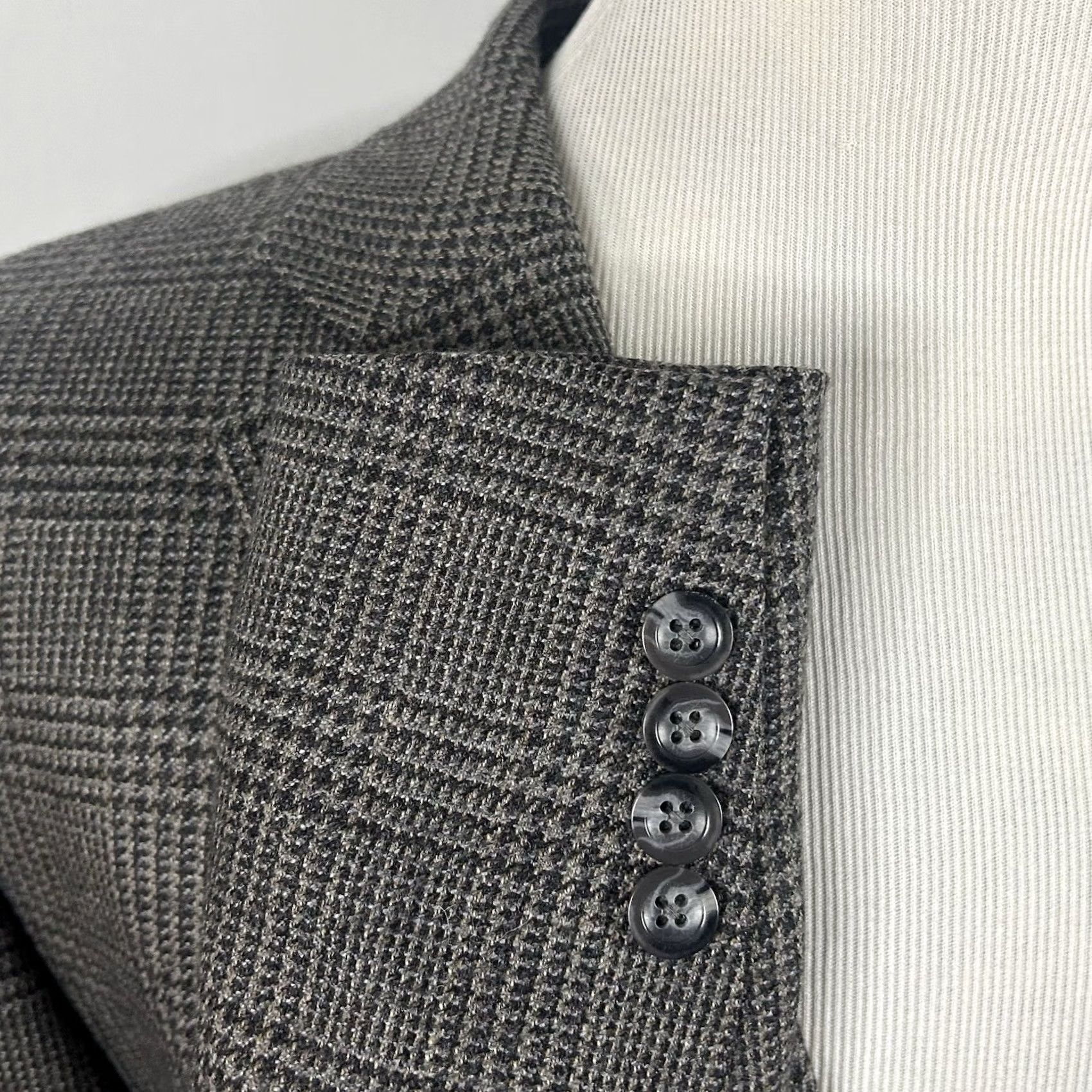 Oscar De La Renta Oscar de la Renta Sport Coat 44L Wool Gray Glen Plaid Two-Button Formal Coat Mens Size US XS / EU 42 / 0 - 5 Thumbnail