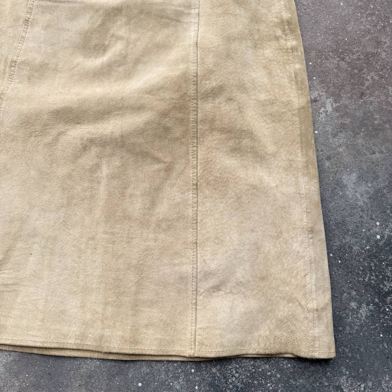 Hysteric Glamour × Vintage Morgan De Toi Vintage 2000's Y2K Suede Leather Midi Skirt Size 29" - 8 Thumbnail