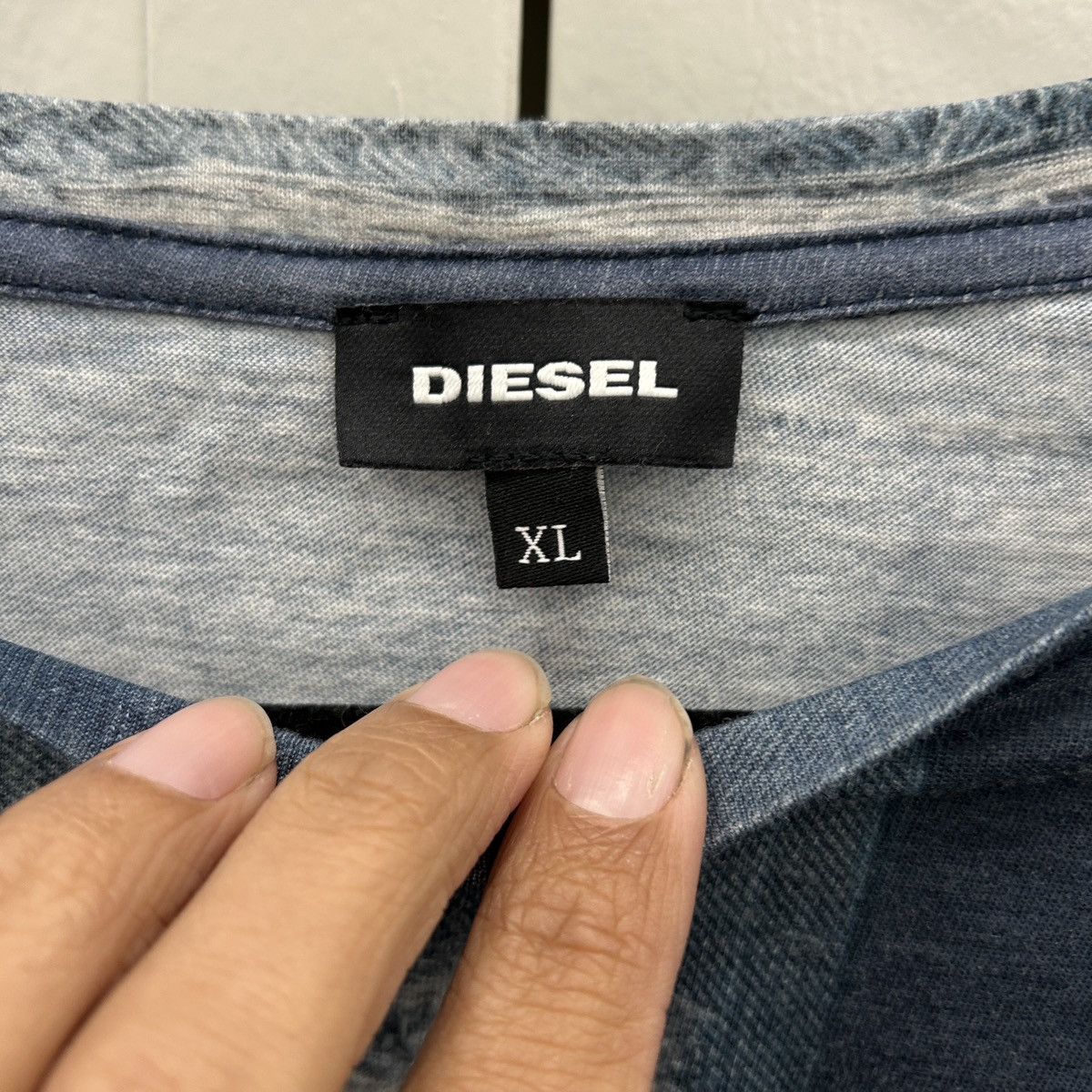 Diesel × Vintage Vintage Diesel denim look tee Size US XL / EU 56 / 4 - 2 Thumbnail