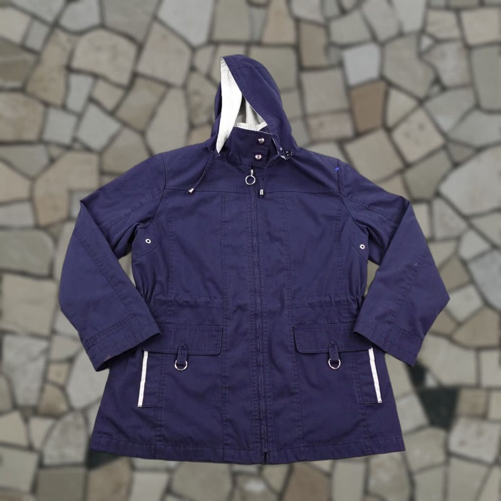 Mackintosh Mackintosh New England Jacket Womens Medium Blue Padded Shoulders Field Coat Jacket/Coat Mid-Length Size M / US 6-8 / IT 42-44 - 1 Thumbnail