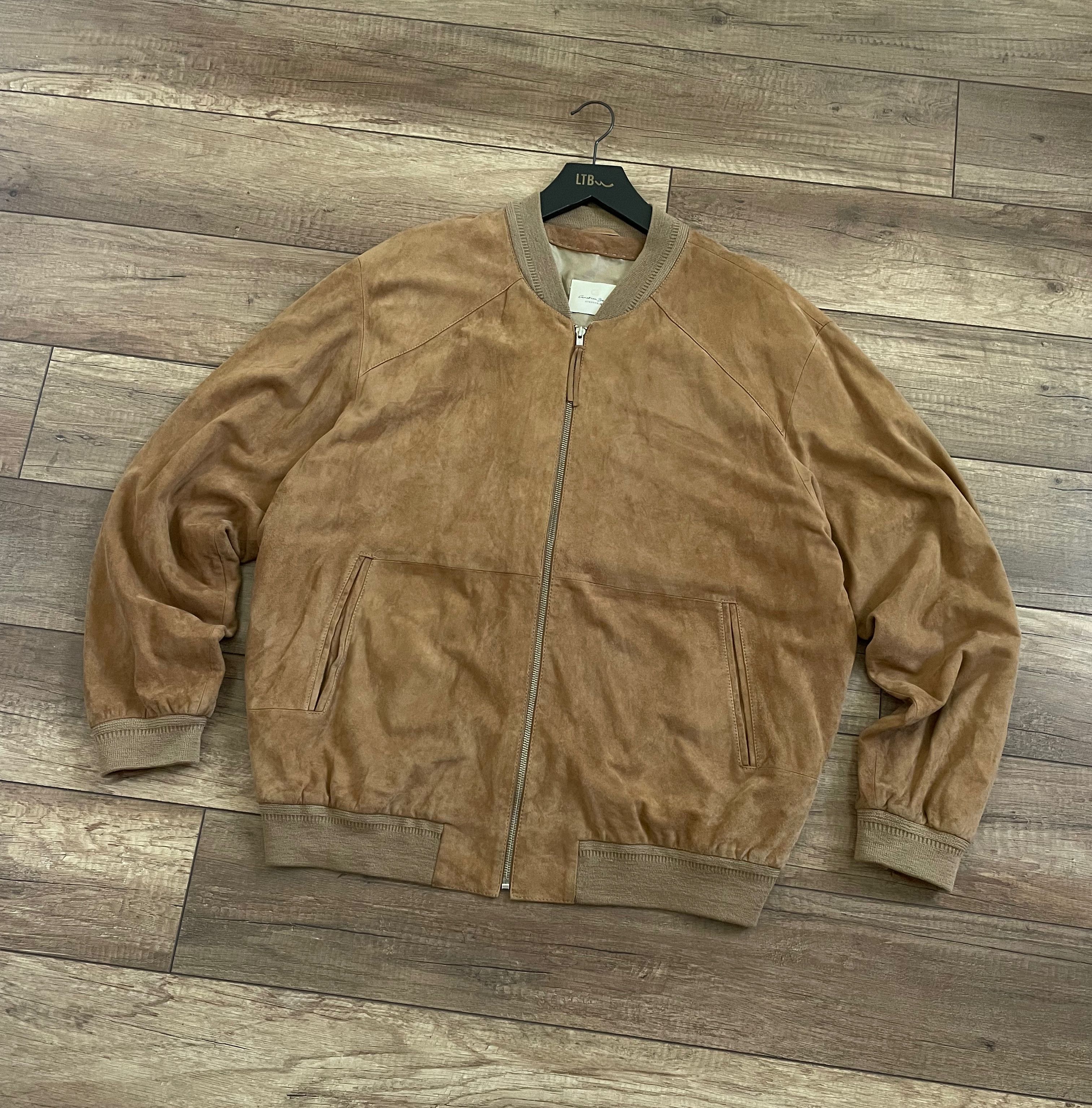 Vintage Christian Berg Brown Suede Leather Bomber Jacket Size US XXL / EU 58 / 5 - 1 Thumbnail